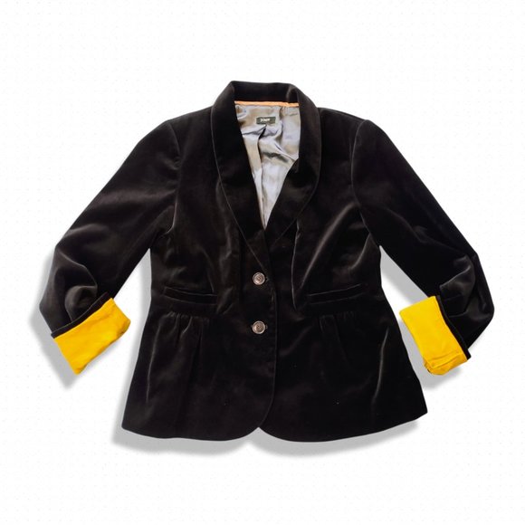 J. Crew Jackets & Blazers - (sold) J Crew Eden black goth vampy boho velvet jacket with ruffled hem